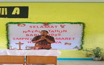 Kebersamaan Dalam Perayaan Natal dan Tahun Baru Bersama SMPN Tujuh Maret Hadakewa